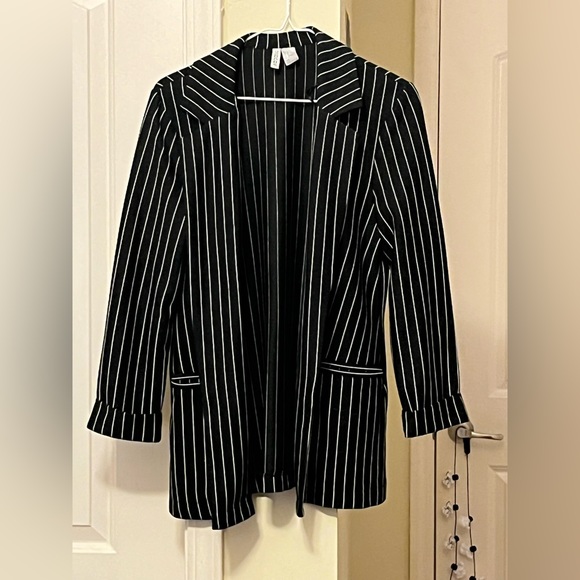 H&M Jackets & Blazers - Divided by H&M Black and White Striped Blazer